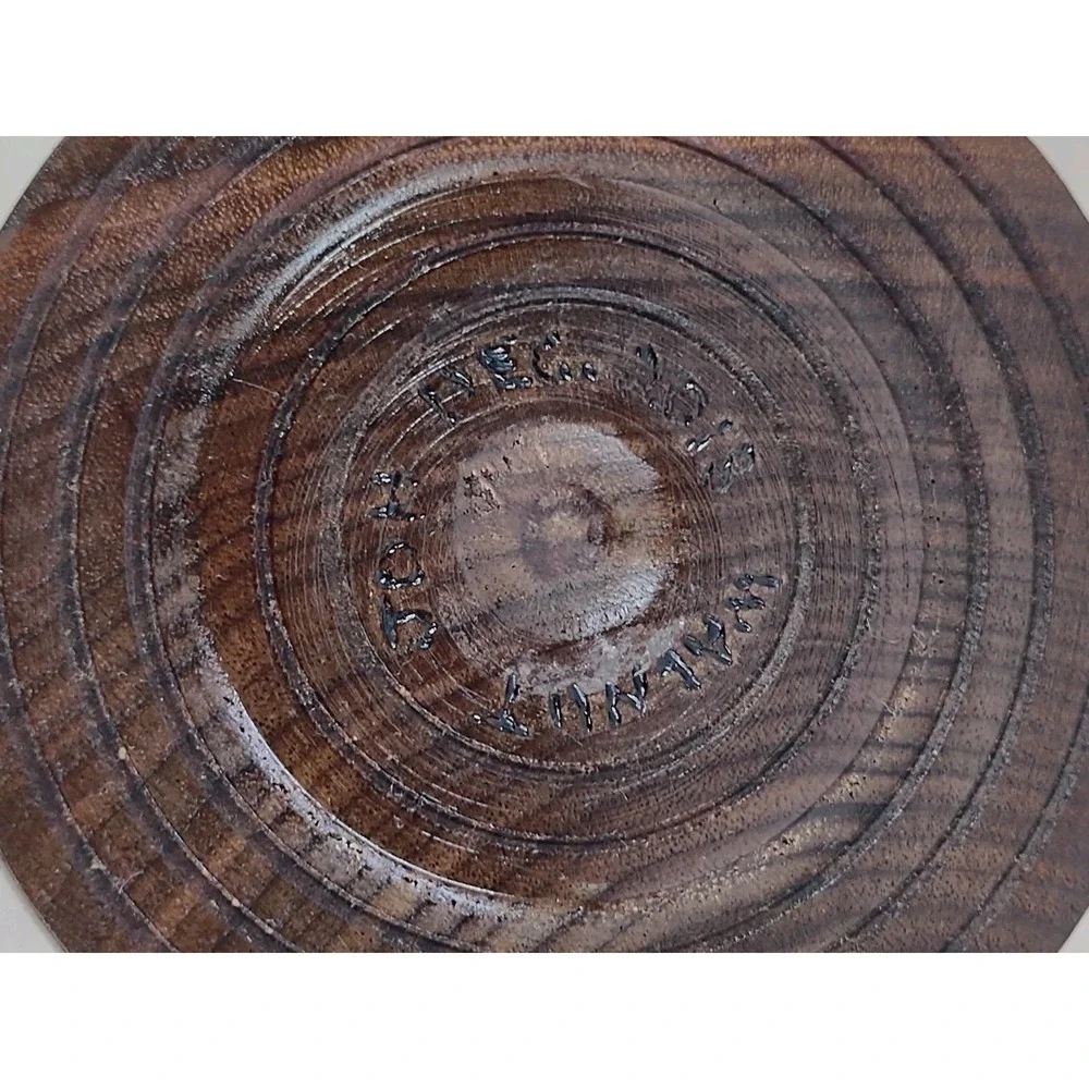 Dark Walnut Wood Urn For Cremation Natural Turned Wood NC Info Paper 9.5